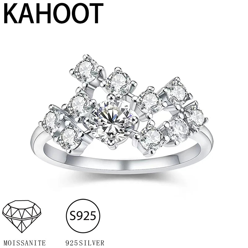 Eternal Radiance Multi-Stone Moissanite Ring – VVS Clarity, Brilliant Cut Cluster Design