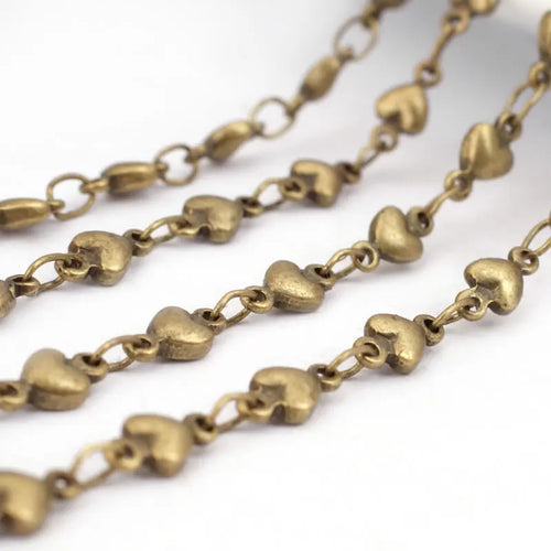 1 Meter Antique Bronze Brass Special Heart Link Chains Diy Jewelry Making Supplies Necklace Earrings Accessories for Women