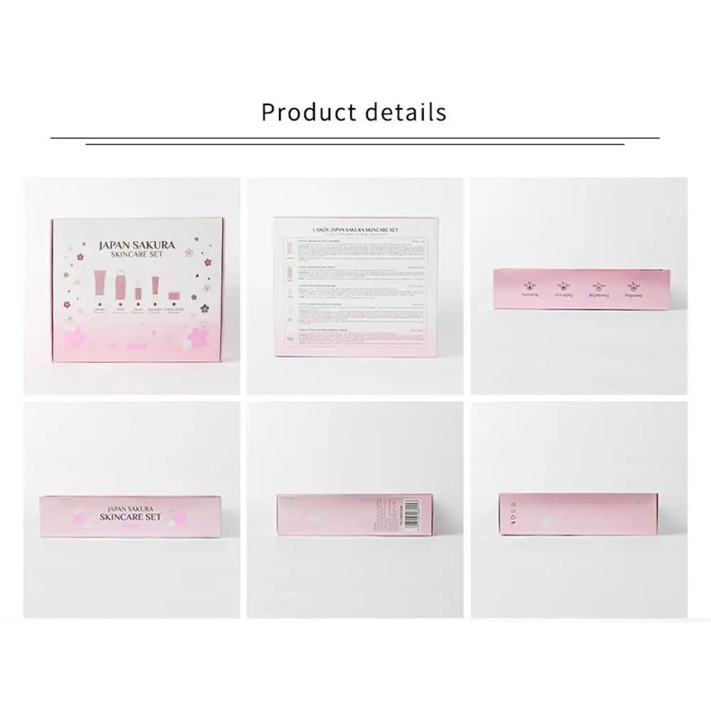 5/3pcs/Set Sakura Skin Care Sets Face Cream Serum Toner Facial Cleanser Sunscreen Eye Cream Gift Box Face Skin Care Set Product